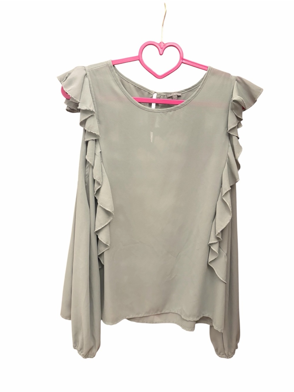 Sage Cold Shoulder Ruffle Blouse - Picture 2 of 6